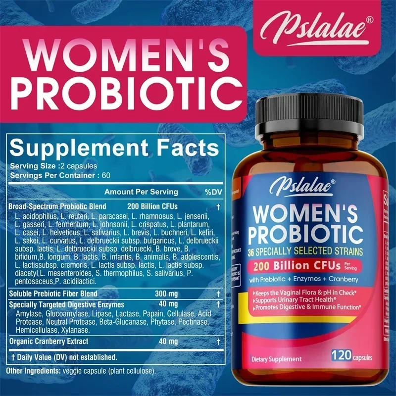 Probiotics for Women - Supports Intestinal Health, Helps with Weight Loss, and Balances Gut Bacteria - 120 Capsules - Image 2