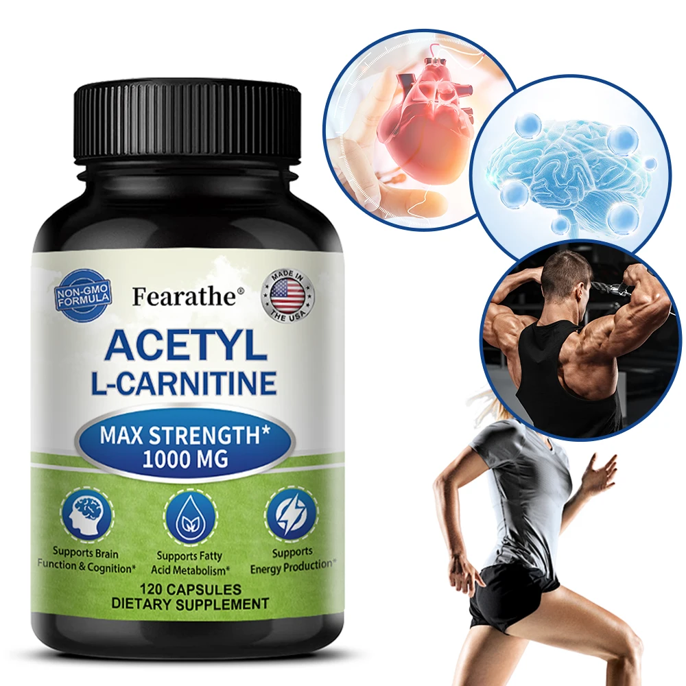 High-Potency Acetyl L-Carnitine (ALCAR) Capsules - Energy, Metabolism & Cognitive Support, Unisex Non-GMO Supplement, 120 Counts