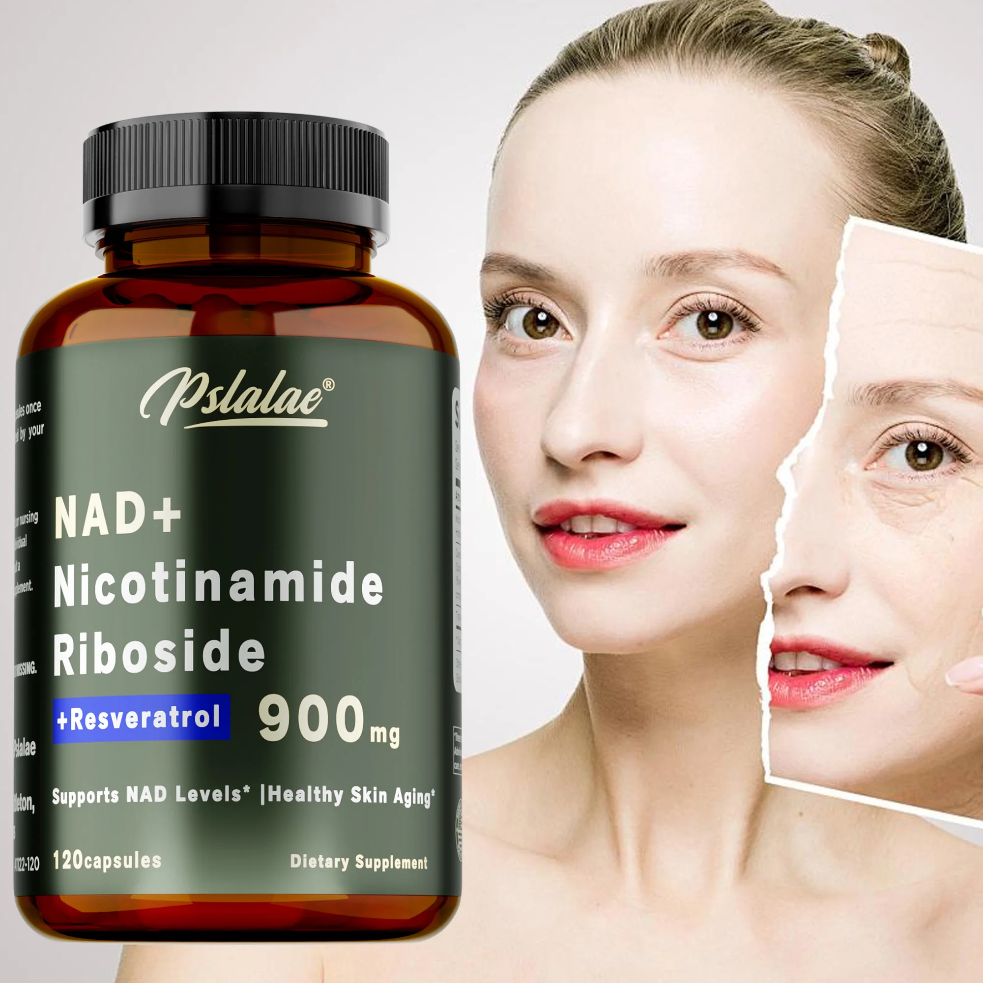 NAD+ Nicotinamide Riboside - Contains Resveratrol To Support Healthy Aging, Energy Production, Cell Repair - 120 Capsules