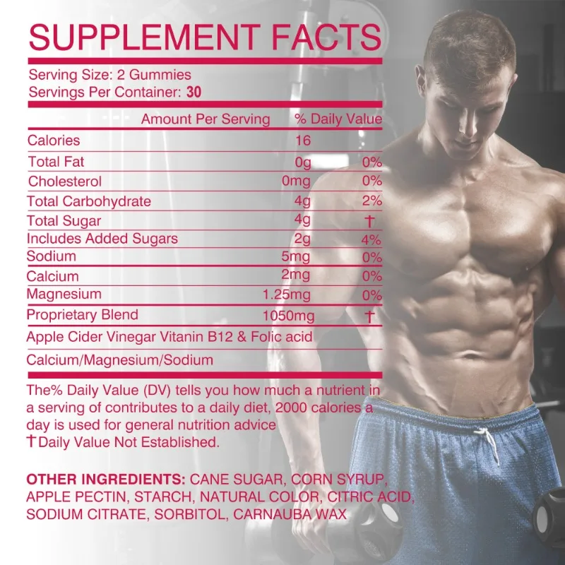 Vital Grow XL Male Gummies - Promotes Muscle Growth and Recovery, Enhances Athletic Performance, Relieves Fatigue - 60pcs - Image 2