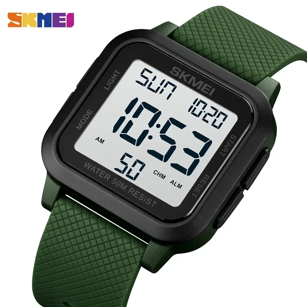SKMEI1894 Men Alarm Chrono Clock 5Bar Waterproof Military Watches LED Display Shock Digital Watch reloj hombre Outdoor Sport Wat - Image 2