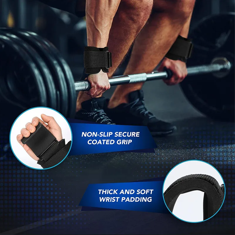 Weight Lifting Hook Grips With Wrist Wraps Hand-Bar Wrist Strap Gym Fitness Hook Weight Strap Pull-Ups Power Lifting Gloves - Image 5