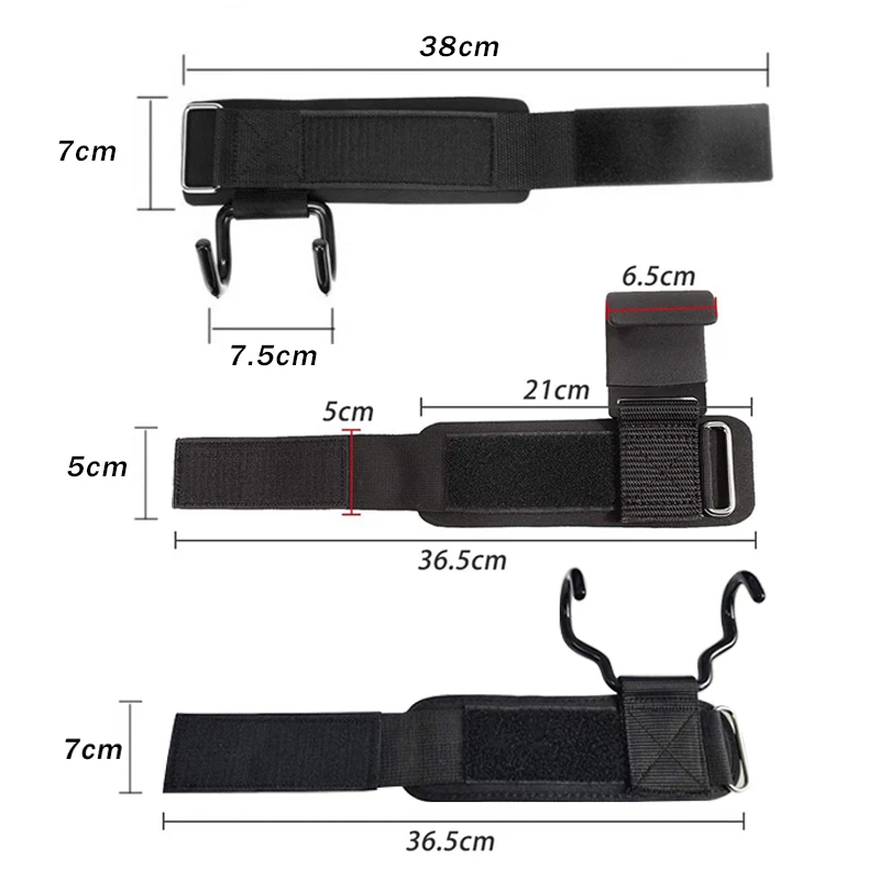 Weight Lifting Hook Grips With Wrist Wraps Hand-Bar Wrist Strap Gym Fitness Hook Weight Strap Pull-Ups Power Lifting Gloves - Image 2