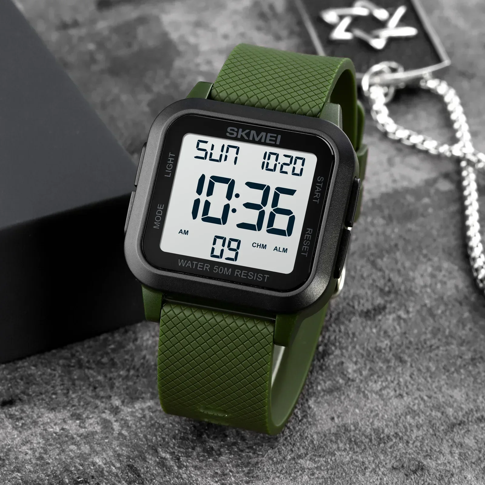 SKMEI1894 Men Alarm Chrono Clock 5Bar Waterproof Military Watches LED Display Shock Digital Watch reloj hombre Outdoor Sport Wat - Image 4