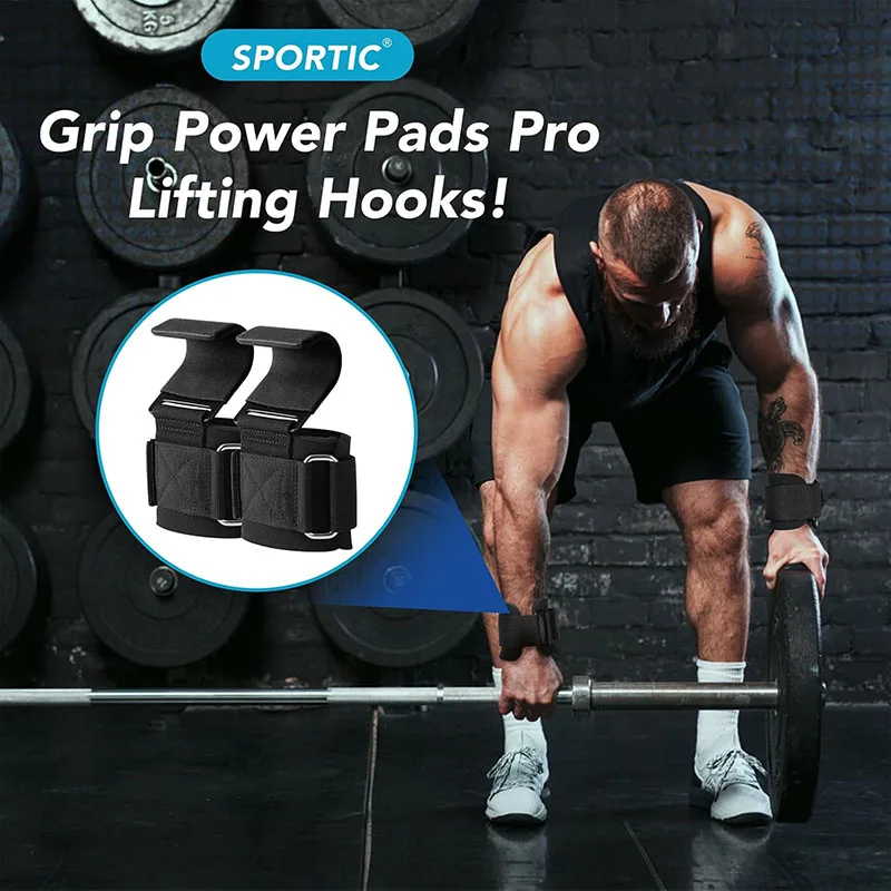 Weight Lifting Hook Grips With Wrist Wraps Hand-Bar Wrist Strap Gym Fitness Hook Weight Strap Pull-Ups Power Lifting Gloves - Image 6