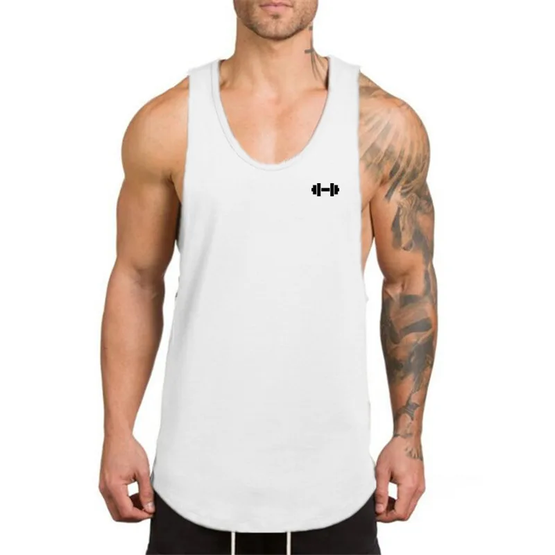 New Mens Bodybuilding Clothing Muscle Fitness Casual Singlets Gym Workout Korean Sleeveless Tank Top Fashion Running Undershirt