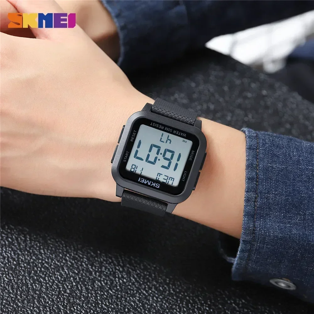 SKMEI1894 Men Alarm Chrono Clock 5Bar Waterproof Military Watches LED Display Shock Digital Watch reloj hombre Outdoor Sport Wat - Image 3